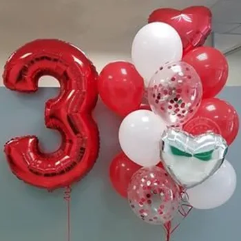 1 sæt Røde Fødselsdag Ballon Sæt Med 32 