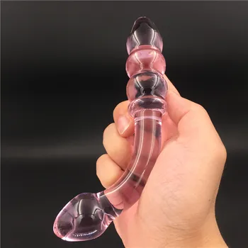 2 Stk/Masse Vibrator Og Pink tre glas krystal perle dildo penis Anal Sex legetøj Voksen produkter til kvinder, mænd male masturbation