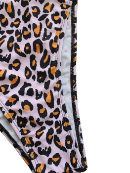 2021 kvinder ' s nye sexede leopard print syning rund hals og lynlås, lange-langærmet tætsiddende høj talje elastik badedragt solcreme