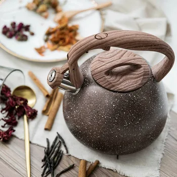 3 L Japansk Rustfrit Stål Te Pot Træ, korn nylon håndtag Støbt Vintage Teapot Te Kedel Kogende Vand Oolong Te NY