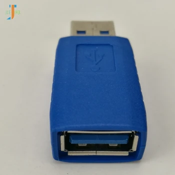 300pcs/masse USB 3.0 EN Mandlig Til Kvindelig Adapter USB3.0 ER At AF-Kobling Stik Extender Converter til Bærbare PC-Blå