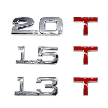 3D Metal 1.6 1.8 2.0 3.0 T-Logo Logo Badge Bil Styling Klistermærker Klistermærker Udsmykning Metal biler, der er mærket med forskydning Mærkat