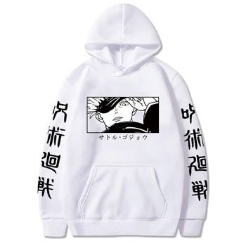 Anime Jujutsu Kaisen Øjne Mode Udskriver Hoodie Kvinder/Mænd Langærmet Sweatshirt Casual Streetwear Harajuku Toppe Mandlige