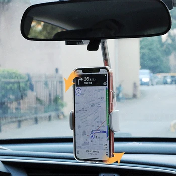 Bil bakspejl Mount Phone Holder til -iPhone -Samsung Justerbar GPS-Sæde Smartphone Holder Universal Udvide Stå
