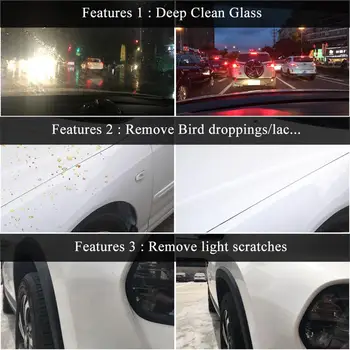 Car Scratch Remover Væske Svamp Glas Dybdevirkende Bil Rengøring Af Glas Svamp Glas Fjerne Olie Film-Bil Styling