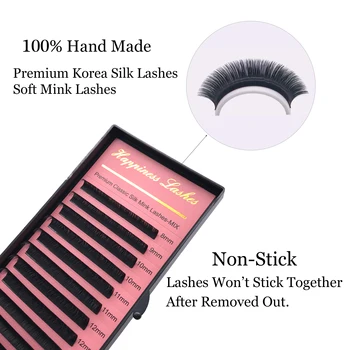 Engros Individuelle Vipper Bløde Eyelash Extension Premium Silke Naturlig 3D Mink Lange Vipper, Makeup Hand-made For Salon