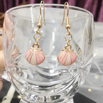 Enkelt Design, Mini Pink Shell Øreringe Til Kvinder Koreanske Mode Sød Piercing Øreringe Søde Romantiske Smykker Piger Gaver