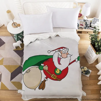 Glædelig Jul Søde Santa Claus Print Tæppe 3D Highend Tæppe Soft Soveværelse Dekoration Til Børn Voksne