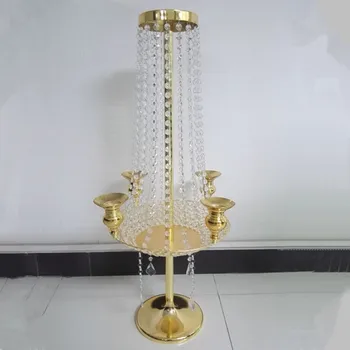Hot Hurtig Forsendelse 90cm(H) bryllup crystal tabel centerpiece lysekrone candle holder Bryllup veje fører Banket levering
