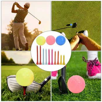 Høj kvalitet, 3 Golf Kugler og 10 Golf Tees Farverige Golfballs Indstille Uddannelse Praksis Bolden Indehavere Tilbehør