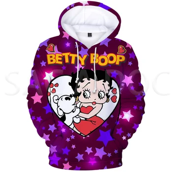Kawaii Betty Boop Hættetrøjer Mænd Kvinder Sweatshirt Tegnefilm Betty Boop Sweatshirt Dreng pige Kids Tøj mest Sexede Kvinder Hoody Oversize