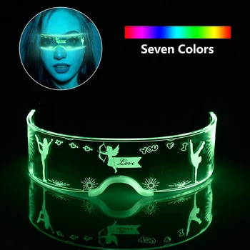 LED Lysende Briller Wire Neon Light Up Visir Briller Bar Part til Halloween julefrokoster for KTV Bar fødselsdagsfest
