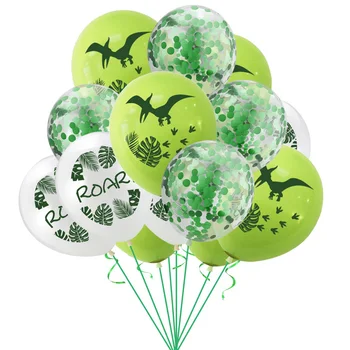 Leeiu Konfetti Dinosaur Balloner Jungle Wild One Børn 1 2 3 4 Års Fødselsdag Ballon Jurassic Verden Dinosaur Fest Dekoration