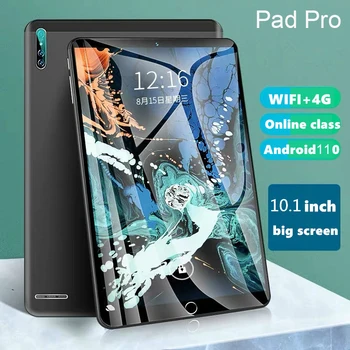 Pad Pro Tablets På 10,1 Tommer 6GB RAM 128GB ROM ' en, tablet-Android, 4G Netværk 10 Core Android 11 Tablet, PC, Telefon tablett