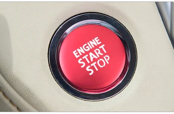 Red Translucen Aluminium Motor Start-Stop-Kontakten Tænding Tryk på Knappen for at Dække Trim Passer til Toyota Camry 2018 2019 2020