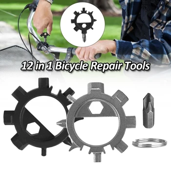 Rustfrit Stål Cykel Reparation Værktøjer 12 I 1 Multifunktionelle Oplukker Skruetrækker Bærbare Cykling Dele Mini Cykel Tilbehør