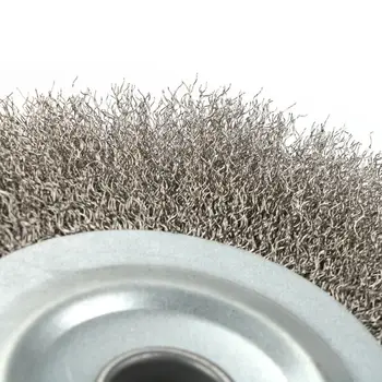 Rustfrit Stål Krympede Wheel Brush Bænkslibere Rust Fjernelse Bærbare
