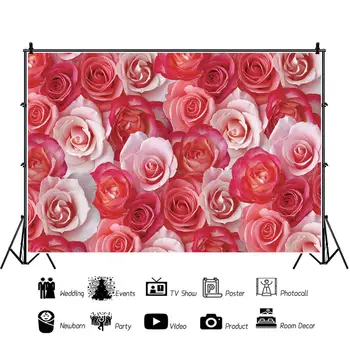 Røde og Hvide Rose-3D Blomst Væg Baggrunde, Photocall Baggrund Dekorationer til Bryllup Foto Portræt Fotografering Rekvisitter