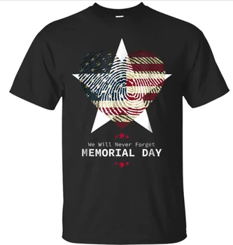 September 11th Aldrig Glemme, USA Flag Fingerprint T-Shirt. Sommer Bomuld kortærmet O-Neck Herre T-Shirt Nye S-3XL