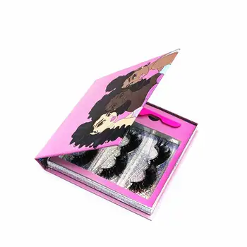 Shop Gave montre Makeup Prøve Podning Emballage 3 par Container Opbevaring Bog Katalog Luksus Falske Øjenvipper Max Hjem