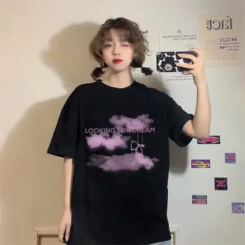 Sommer Tee Women ' s koreanske 2021 Nye Løs oversize T-shirt kvinder Mode Udskrivning O-Hals Studerende Kort-Langærmet T-Shirt Top
