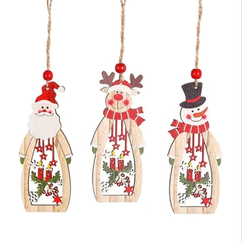 Træ-Bil/Rådyr/Træ Vedhæng Smykker Kids Gave Julefrokost Ornament Jul Træ Håndværk Xmas Tree Pynt