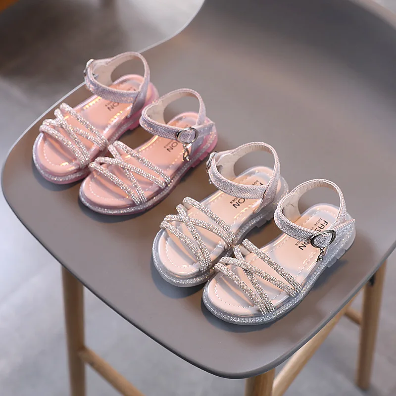 Tilbud 5 7 10 12 år pige skole prinsesse sandaler piger fashion perle 2021 sommer sko til børn, børn rhinestone sandal \ andre > Bidsted.dk