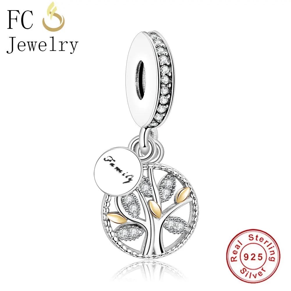Fc smykker passer oprindelige armbånd 925 sterling med bladguld tree of life familie perle for kvinder vedhæng berloque \ Fine Smykker Bidsted.dk
