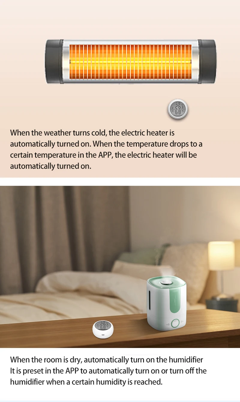 Hvad tøjlerne sælger Tilbud Tuya wifi temperatur og luftfugtighed sensor indendørs termometer  hygrometer detektor med lcd-display, støtte alexa google assistent \ andre  > Bidsted.dk