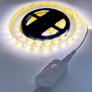1/2/3/4/5m LED Bløde Strimmel Lampe PIR bevægelsesføler Tape Nat Lys til Hjemmet Seng Kabinet Bordet Dekorative bånd Lampe