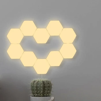 1/3/5pcs Kreative Sekskantet LED Quantum Lampe Modularisering Touch-følsomme Nat Lamper Hjem Væggen Dekorative Lys