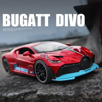 1:32 Bugatti Veyron Divo Legering Model Bil Toy Simulering Køretøjer Med Lyd, Lys, Træk Det Tilbage Kollektion Til Børn Gave Boy Toy