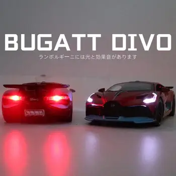 1:32 Bugatti Veyron Divo Legering Model Bil Toy Simulering Køretøjer Med Lyd, Lys, Træk Det Tilbage Kollektion Til Børn Gave Boy Toy