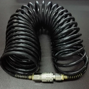 1/4 Holdbar Pneumatisk Adapter Udvidelse Praktisk Fleksibel Quick Kobling Rør Forbinde Oppumpning Spole PE Air Kompressor Slange