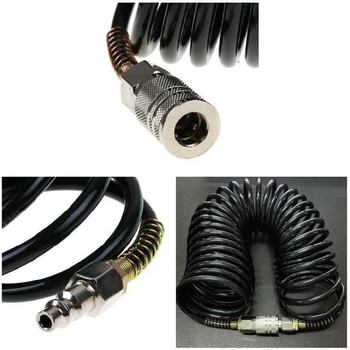 1/4 Holdbar Pneumatisk Adapter Udvidelse Praktisk Fleksibel Quick Kobling Rør Forbinde Oppumpning Spole PE Air Kompressor Slange