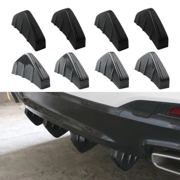 1/4 universal bil carbon fiber mønster ændret shark fin hækspoiler bilens bageste kofanger læbe diffuser