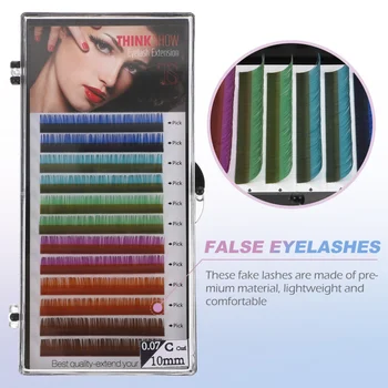 1 Kasse Farvet Volumen Eyelash Extensions False Lash Falske Vipper Gave
