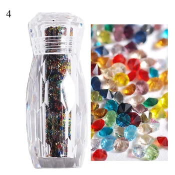 1 Kasse Glitter 3D-Rhinestones AB Fladskærms Tilbage Skinnende Krystal til Nail art Dekorationer Blandet Størrelse Negle Perler DIY Nail Art Tilbehør
