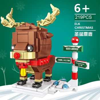 1 Kasse Jul Mini-Tal Blokke Santa Claus Deer Hjorte Snemand Model Micro Mursten Byggesten Toy Gaver Til Børn Lære
