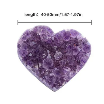 1*Natural Amethyst Cluster Love Heart Crystal Quartz Healing Sten Mineral Reiki
