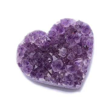 1*Natural Amethyst Cluster Love Heart Crystal Quartz Healing Sten Mineral Reiki