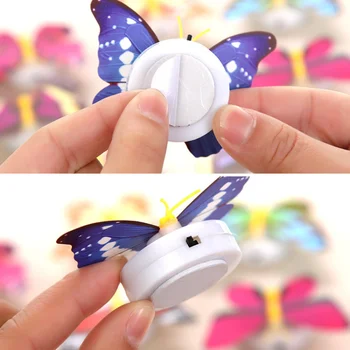 1 PC Butterfly Toy Lys Tilfældig Farve Farverige Sommerfugl LED Lys 3D wallsticker Toy Til Hjemmet Indretning