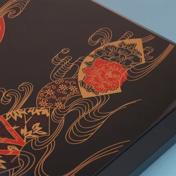 1 Pc Mellemstore Japansk Måltid Prep Beholdere Sushi Box Bento Box til forretningsmiddage (Træ, Korn Dækker Bla
