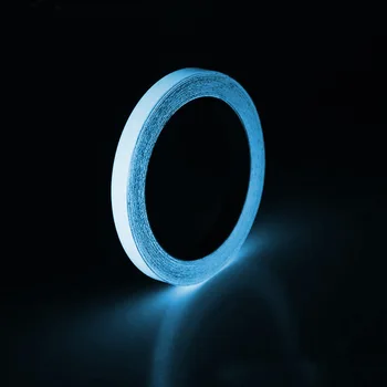 1 Rulle Lysende Bånd, Mærkat 1,5 cm 3 Meter Aftagelig Vandtæt Fotoluminescerende Glød i Mørke Sikkerhed Tape SAL99