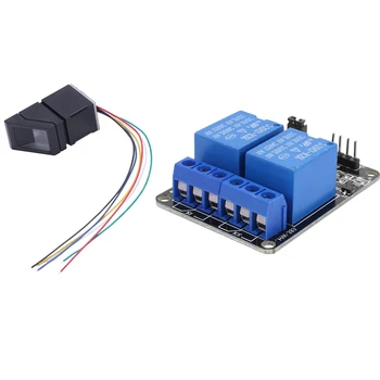 1 stk 12V 2 Kanal Relæ Modul Skjold til Arduino med R307 Kapacitiv Fingerprint Reader/Modul/Føler/Scanner