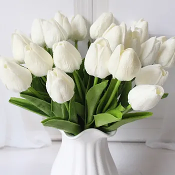 1 STK 3,5 cm Latex Kunstige Tulip Blomster Rigtige Touch Multi Farver Falske Buket Blomster Til Bryllup Part Have Blomster Dekoration