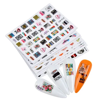 1 stk 3D Efterår, Ahorn Blade Nail Art Stickers Butterfly Mix-Serien Brev Slange Søm Mærkat for Kvinder, Designer Manicure Sticker-Varm