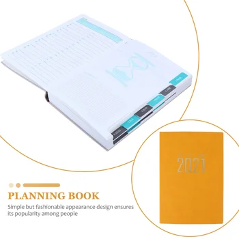 1 stk A5 2021 Planlægning Note Bog Kalender Håndbog Tidsplan Arbejdsbog for Studerende