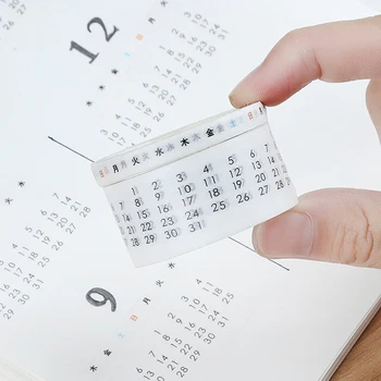 1 stk Dato Uge Kalender Washi Tape Planner Masking Tape Tidende Forsyninger Scrapbooking Papir Stationær