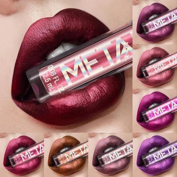 1 STK Glitter Metallic Læift, Lip Gloss Langvarig Vandtæt Makeup Pigment Charmerende Lip Tint Liquid Lipstick